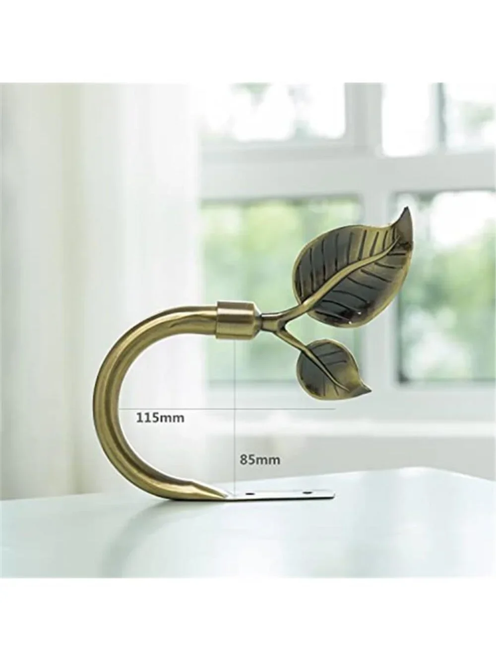 Leaf Shaped Curtain Tieback Holdbacks 2pcs, Handmade Metal Curtain Side Holders